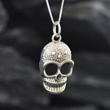 Silver Skull Pendant, Vintage Skull Necklace, Statement Skull Pendant, Solid Silver Pendant, Artistic Silver Pendant, 925 Sterling Silver