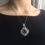Vintage Emerald Pendant, Vintage Ruby Pendant, Smoky Topaz Pendant, Birthstones Pendant, Emerald Jewelry, Antique Pendant