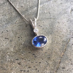 Blue Sapphire pendant, Created Sapphire, Sapphire Pendant, Vintage Pendant, Blue Pendant, Bridal Pendant, Silver Pendant, Solid Silver