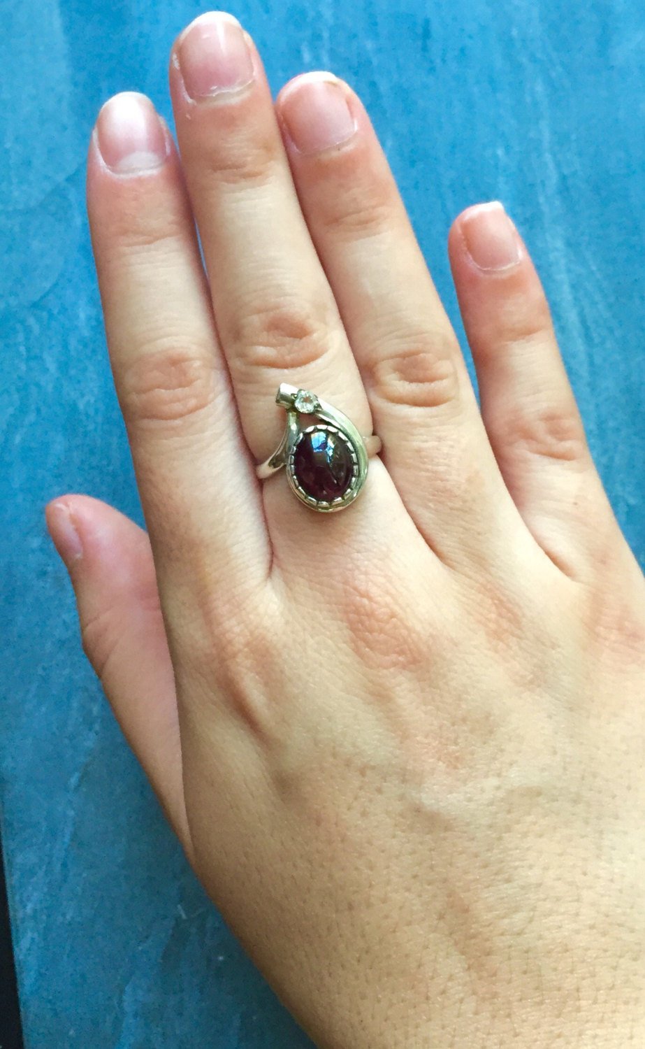 Garnet Ring, January Birthstone, Natural Garnet, January Ring, Red Garnet Ring, 2 Carats, Vintage Rings, Vintage Ring, Solid Silver Ring