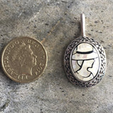 Mosaic Pendant, Cameo Pendant, Lady Pendant, Victorian Pendant, Vintage Pendant, Roman Pendant, Carved Pendant, Silver Pendant, Solid Silver