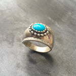 Turquoise Ring, Natural Turquoise, Vintage Ring, Arizona Turquoise, 2 Carats, Bezel Ring, Sleeping Beauty Turquoise, Solid Silver Ring