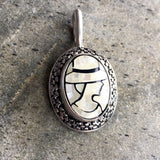 Mosaic Pendant, Cameo Pendant, Lady Pendant, Victorian Pendant, Vintage Pendant, Roman Pendant, Carved Pendant, Silver Pendant, Solid Silver