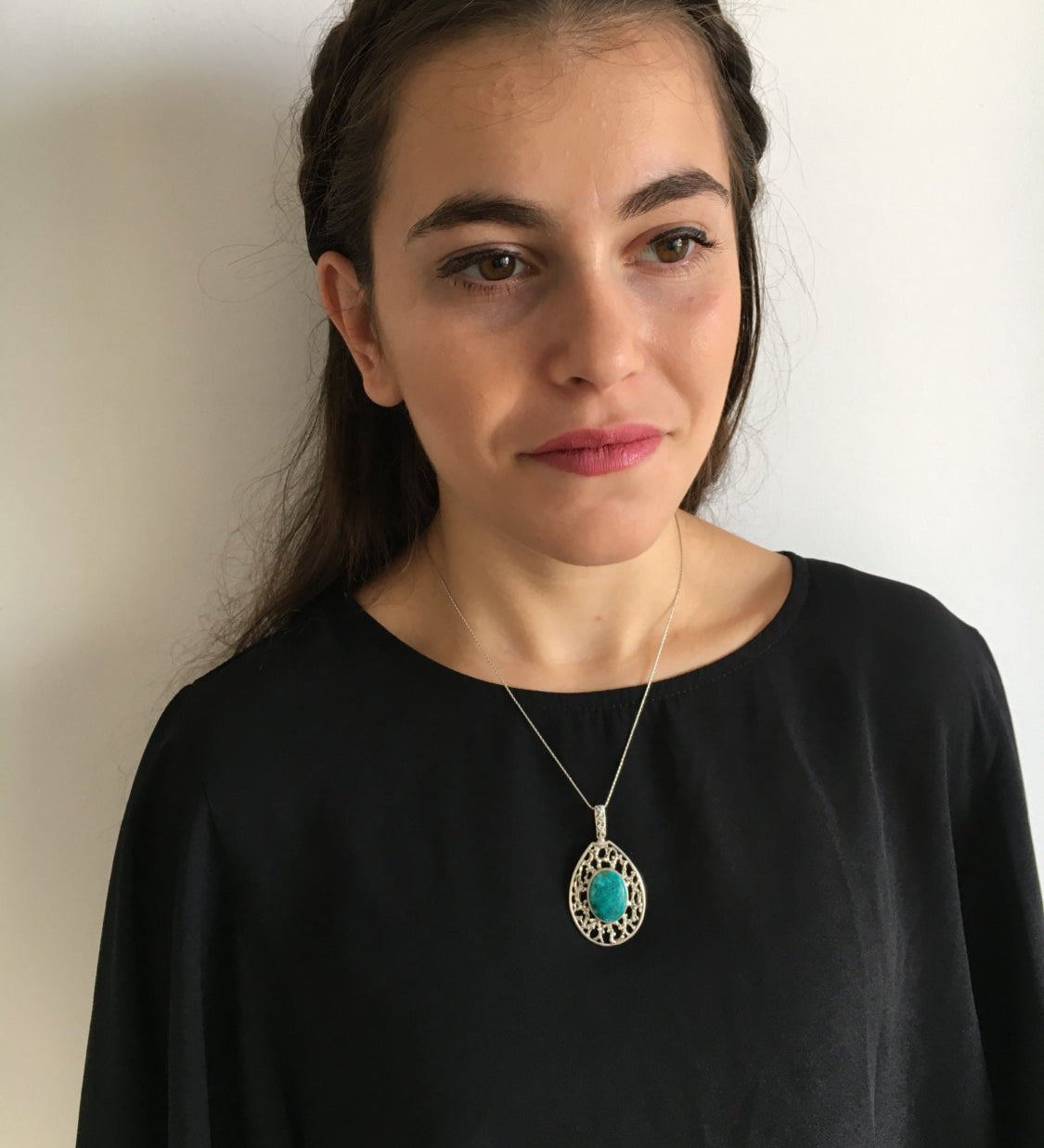 Chrysocolla Pendant, Sagittarius Birthstone, Chrysocolla, Statement Pedant, Unique Pendant, Gemstone Pendant, Solid Silver, Silver Pendant