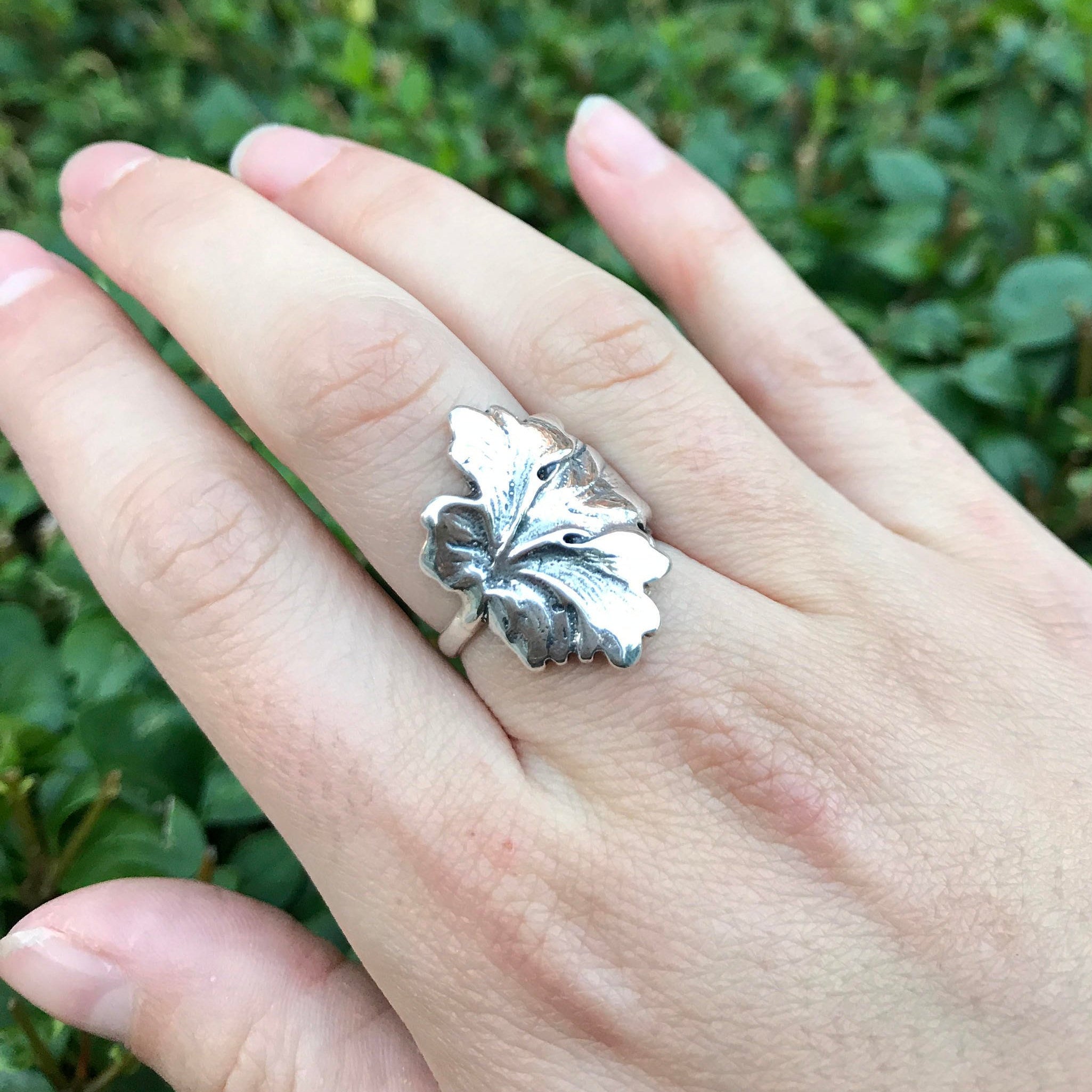 Leaf Ring, Silver Leaf Ring, Solid Silver Ring, Statement Ring, Unique Silver Ring, Art Ring, Interesting Ring, Sterling Silver Ring, Leaf
