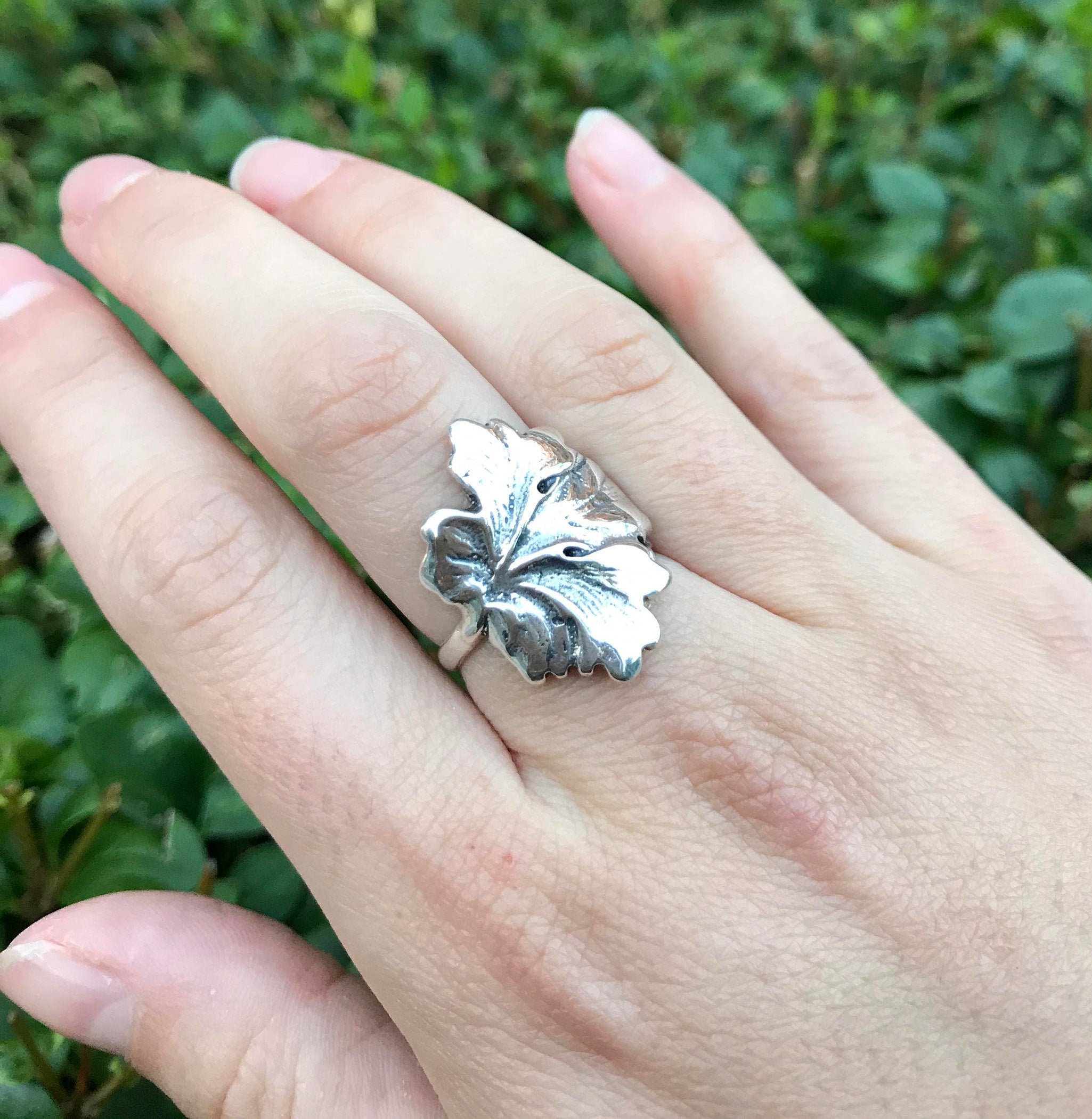 Leaf Ring, Silver Leaf Ring, Solid Silver Ring, Statement Ring, Unique Silver Ring, Art Ring, Interesting Ring, Sterling Silver Ring, Leaf