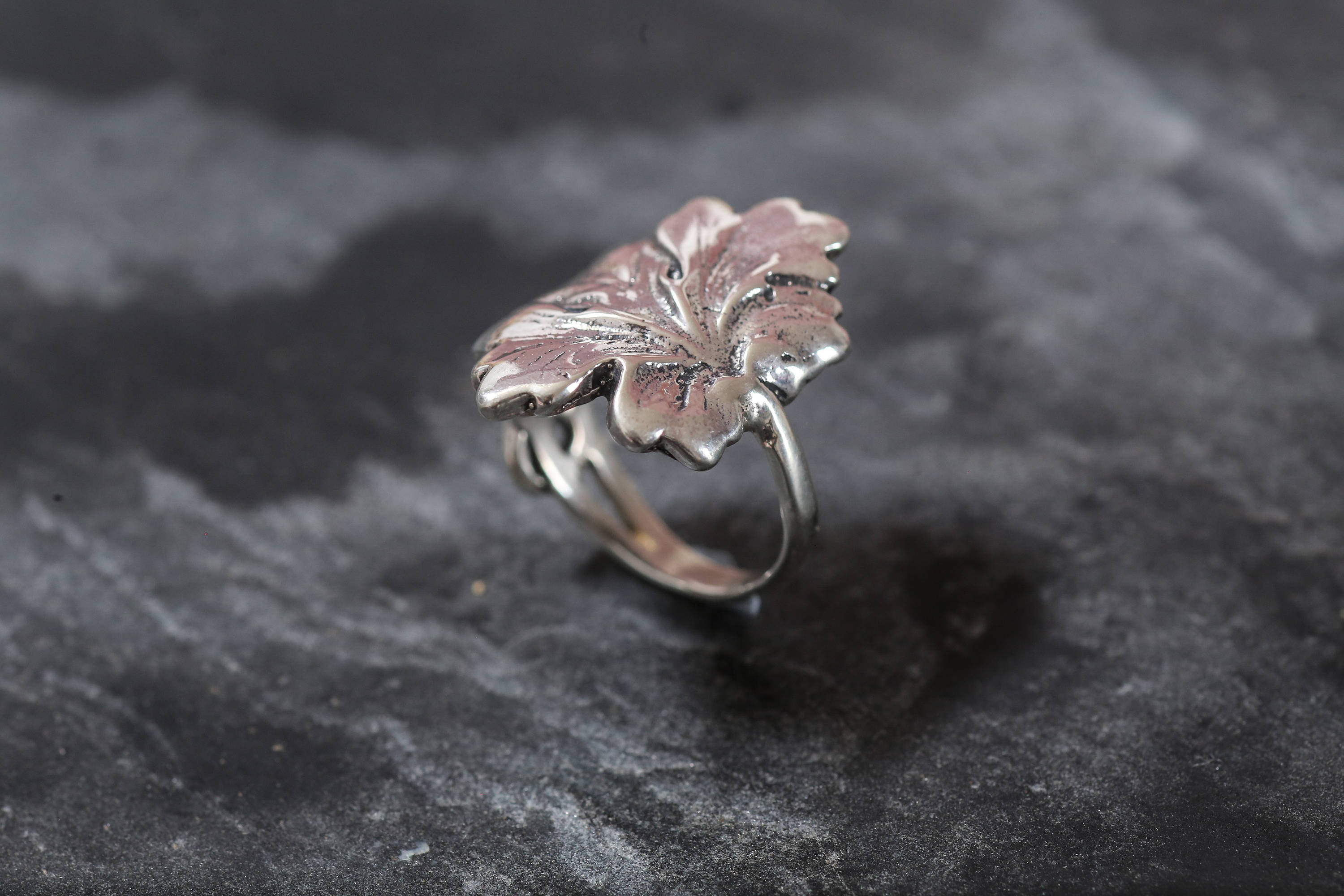 Leaf Ring, Silver Leaf Ring, Solid Silver Ring, Statement Ring, Unique Silver Ring, Art Ring, Interesting Ring, Sterling Silver Ring, Leaf