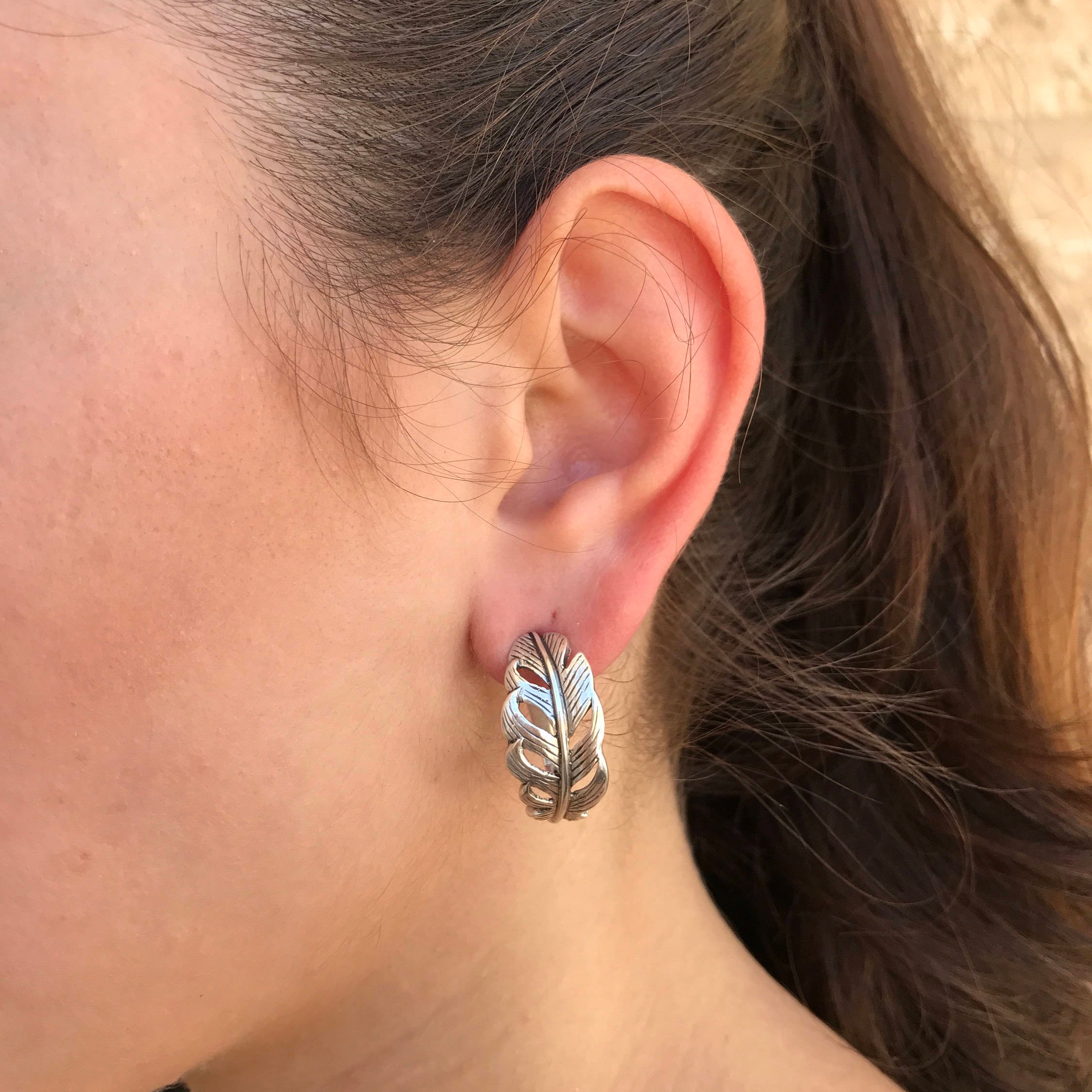 Leaf Earrings, Silver Leaf Earrings, Solid Silver Earrings, Statement Earrings, Unique Art Earrings, Artistic Earrings, Sterling Silver
