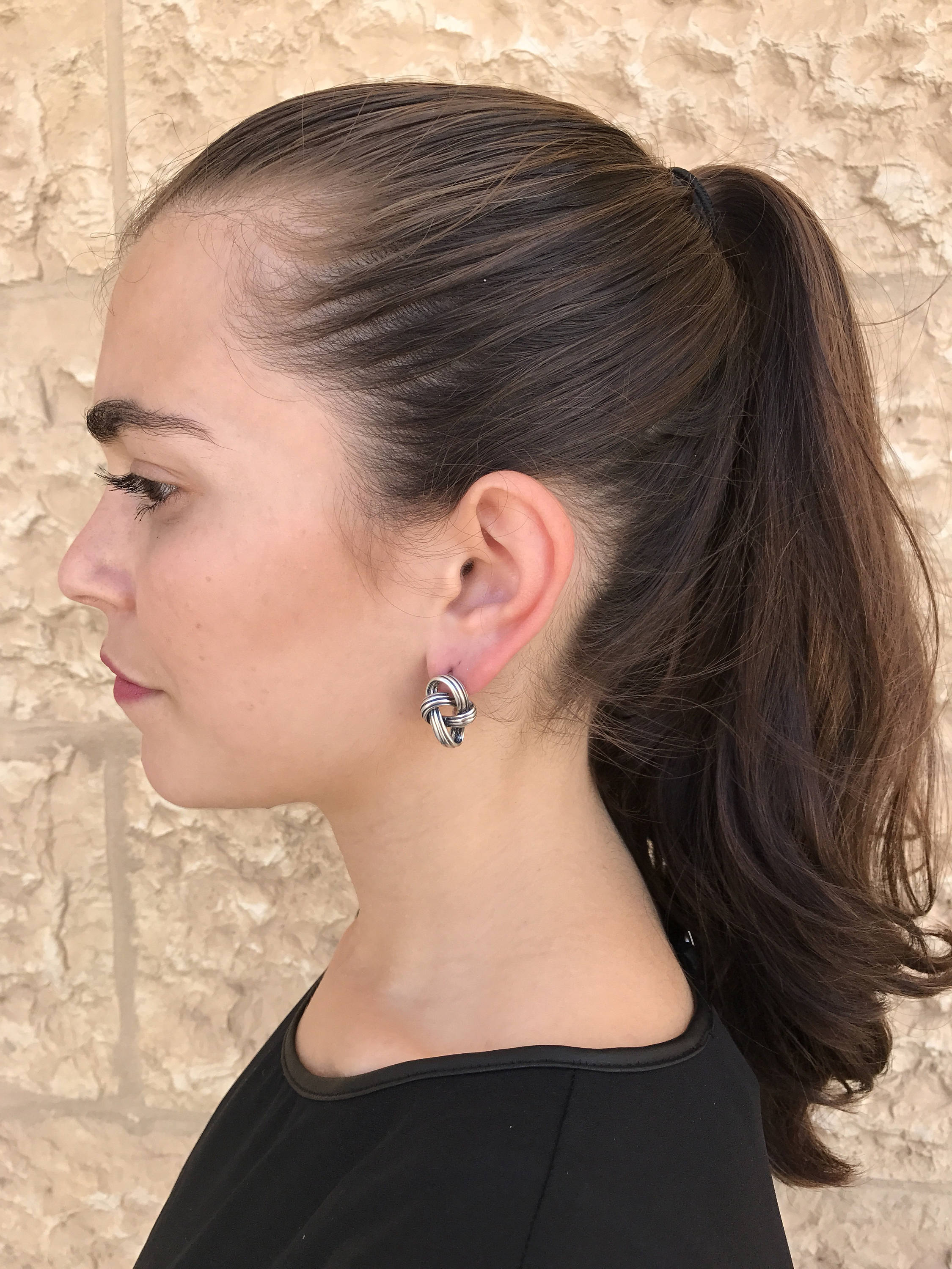 Silver Knot Earrings, Knot Earrings, Silver Earrings, Unique Art Earrings, Statement Earrings, Artistic Earrings, Sterling Silver
