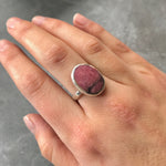 Rhodochrosite Ring, February Birthstone, Vintage Rings, Rhodochrosite, Argentina Ring, Natural Stone, Large Rhodochrosite, Solid Silver Ring