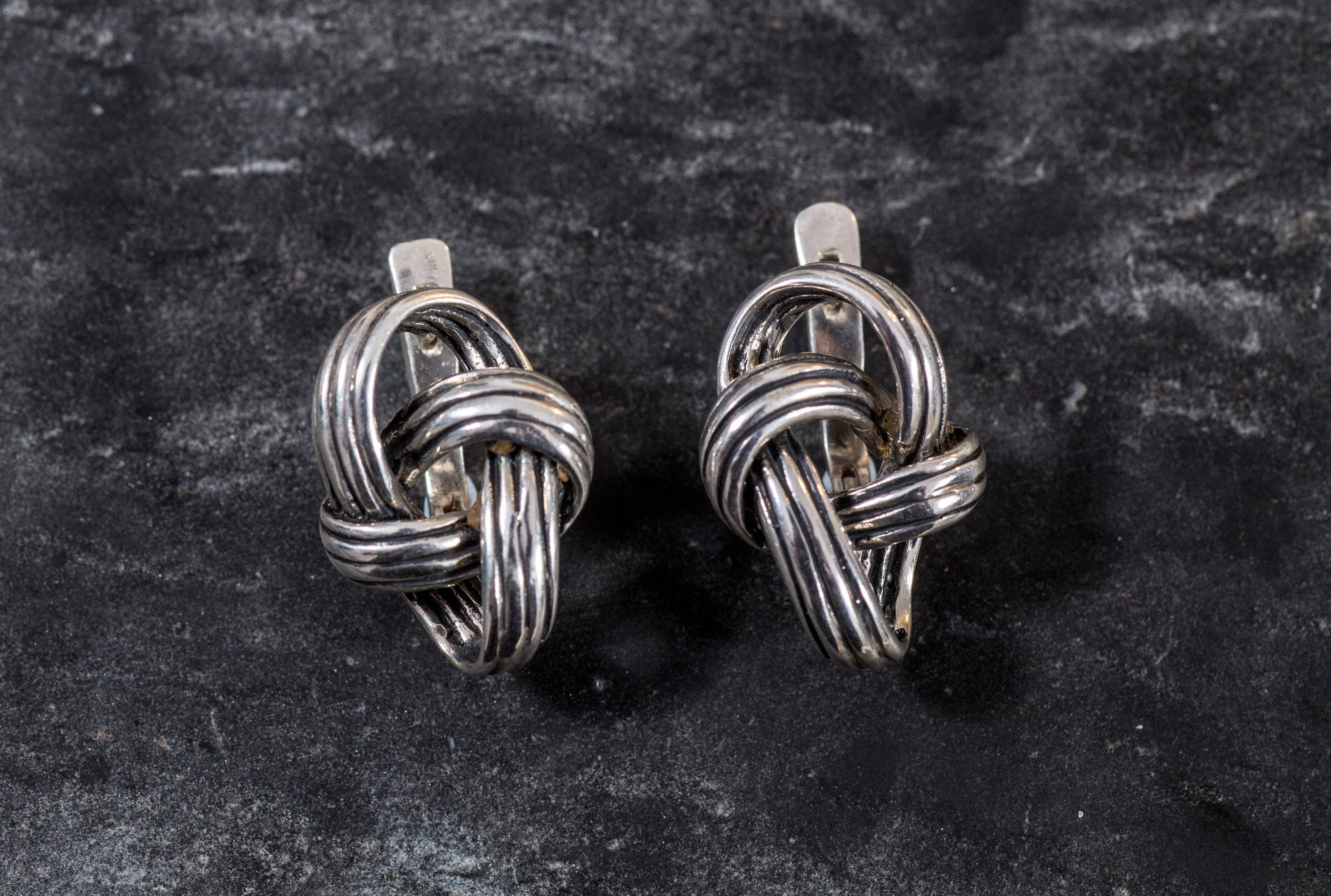 Silver Knot Earrings, Knot Earrings, Silver Earrings, Unique Art Earrings, Statement Earrings, Artistic Earrings, Sterling Silver