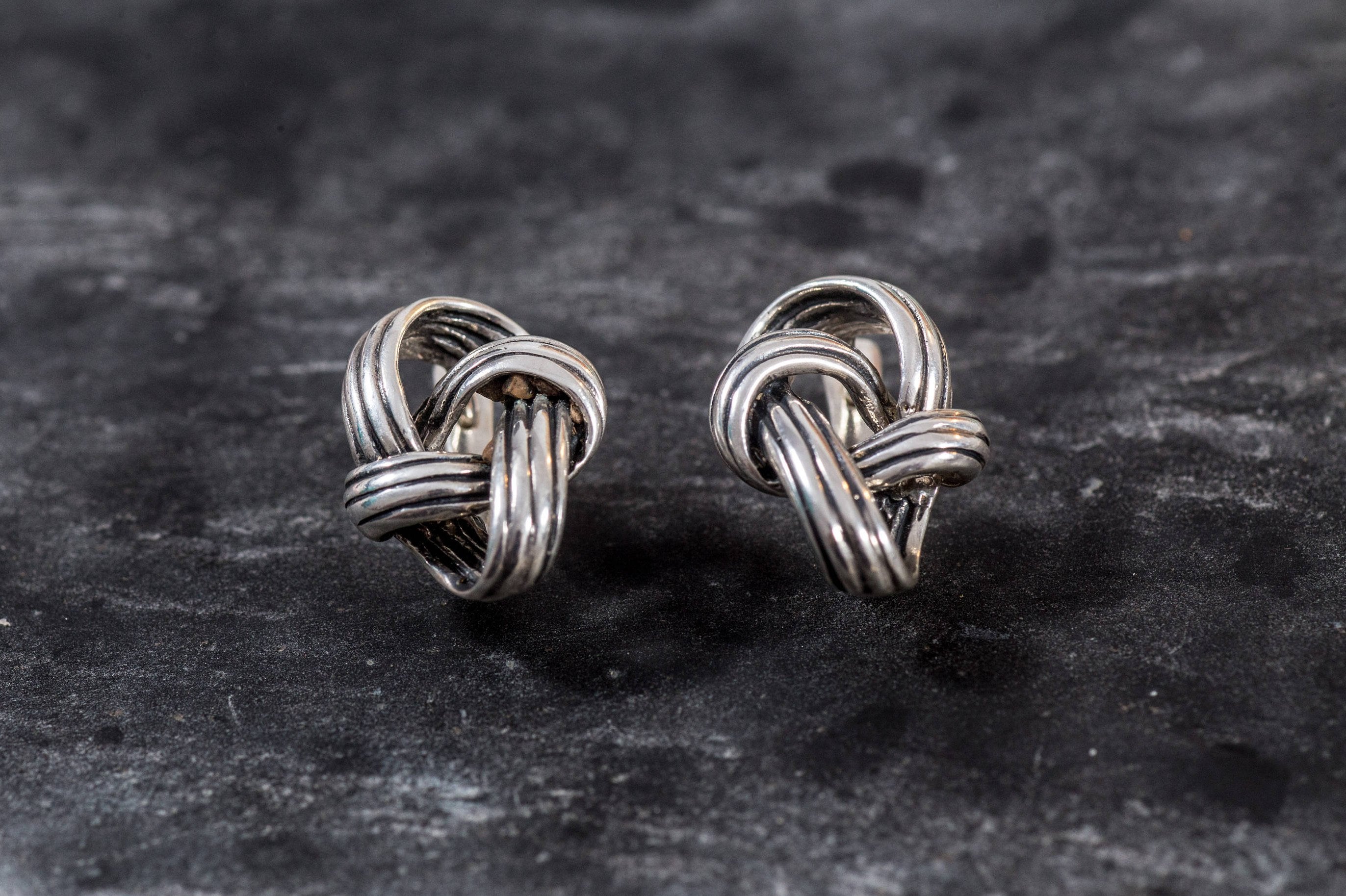 Silver Knot Earrings, Knot Earrings, Silver Earrings, Unique Art Earrings, Statement Earrings, Artistic Earrings, Sterling Silver