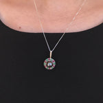 Pearl Pendant, Black Pearl Pendant, Natural Pearl, Natural Emerald, Natural Ruby, June Birthstone, Vintage Pendant, Silver Pendant, Pendant