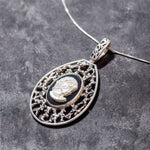 Cameo Pendant, Lady Pendant, Victorian Pendant, Roman Jewelry, Vintage Pendant, Roman Pendant, Carved Pendant, Silver Pendant, Solid Silver