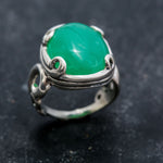 Artistic Green Ring, Chrysoprase Ring, Natural Chrysoprase, May Birthstone, Vintage Rings, Green Chrysoprase, Solid Silver Ring, Chrysoprase