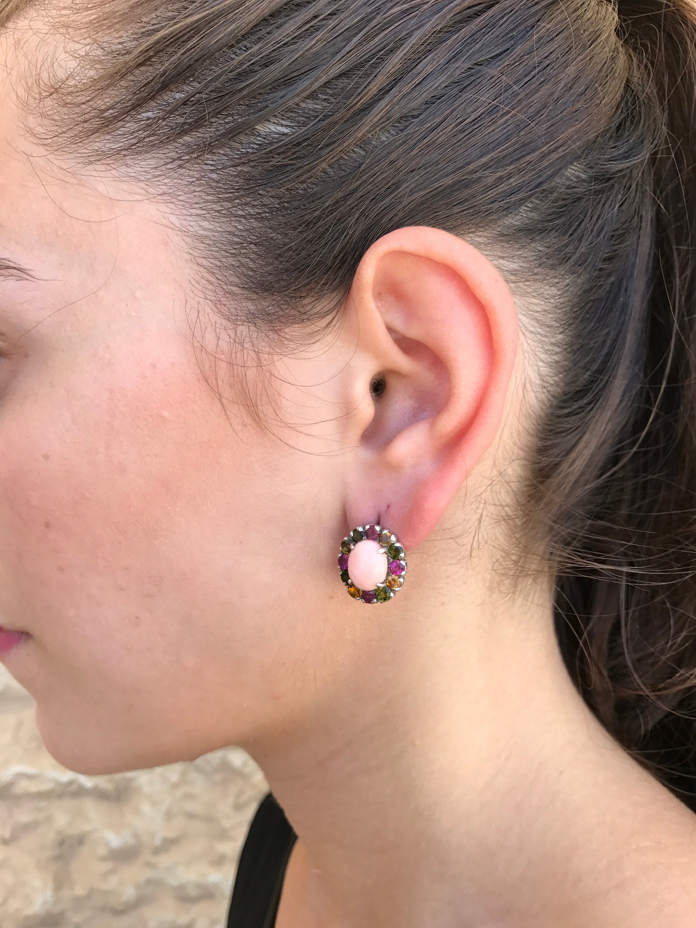 Tourmaline Earrings, Pink Tourmaline, Natural Tourmaline, Pink Earrings, 3 Carats, October Birthstone, Birthstone Earrings, Solid Silver,
