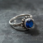 Sapphire Ring, Blue Sapphire Ring, Created Sapphire, Vintage Sapphire Ring, 3 Carats, Vintage Rings, Pure Silver, Solid Silver, Blue Ring