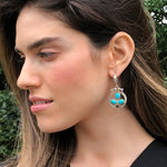Chrysoprase Earrings, Natural Chrysoprase, Natural Ruby, May Birthstone, Flower Earrings, Vintage Earrings, Silver Earrings, Chrysoprase
