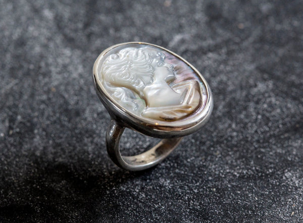 vintage cameo ring in sterling silver | eBay