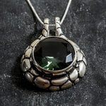 Diamond Pendant, Created Green Diamond, Lab Diamond Pendant, Statement Pendant, Green Pendant, Round Pendant, Solid Silver Pendant, Diamond
