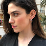 Citrine Earrings, Natural Stones, Vintage Earrings, Statement Earrings, Emerald Earrings, Birthstone, Antique Earrings, Silver Earrings