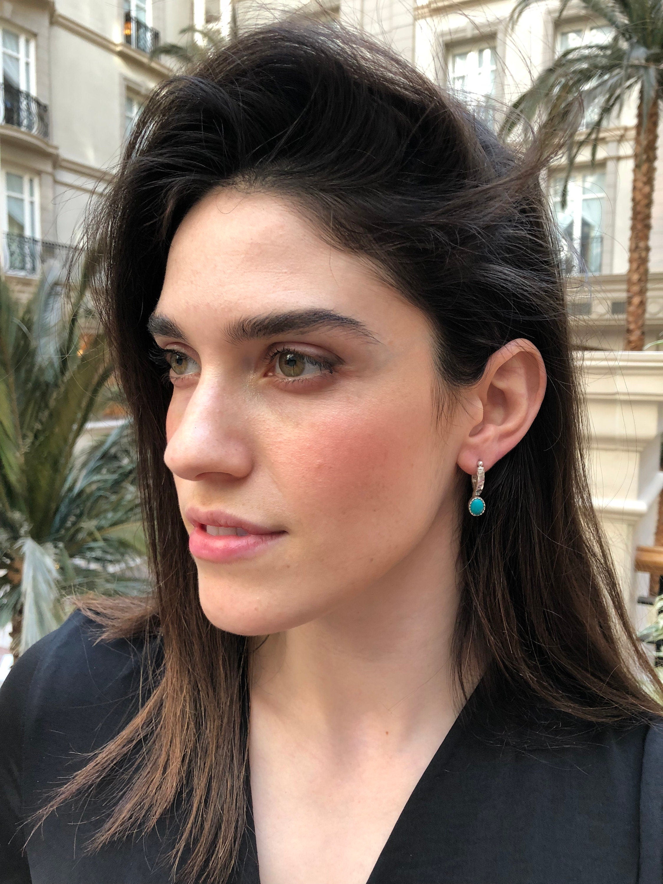 Turquoise Earrings, Natural Turquoise, December Birthstone, Sleeping Beauty, Real Turquoise, Solid Silver, Turquoise, Silver Earrings