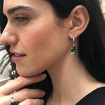 Green Diamond Earrings, Created Diamond, Dangling Earrings, Teardrop Earrings, Long Earrings, Vintage Earrings, Solid Silver Earrings