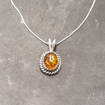Amber Pendant, Natural Amber, Dainty Pendant, Vintage Pendant, Honey Stone Pendant, Small Amber Pendant, Gold Stone, Solid Silver Pendant