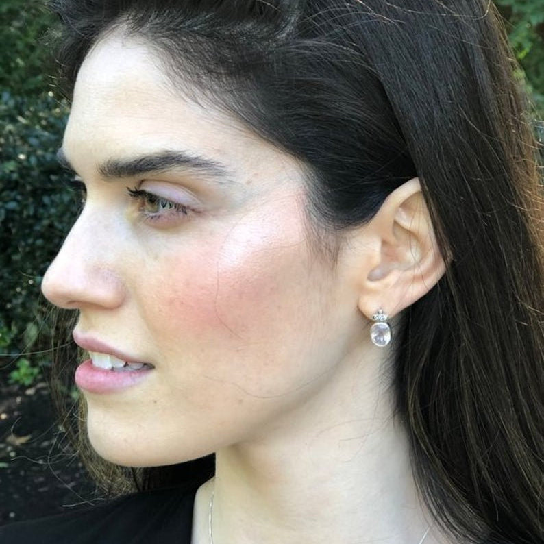 Garnet Earrings, Garnet Studs, January Birthstone, Red Earrings, Red Vintage Studs, January Earrings, Vintage Earrings, 925 Silver Earrings