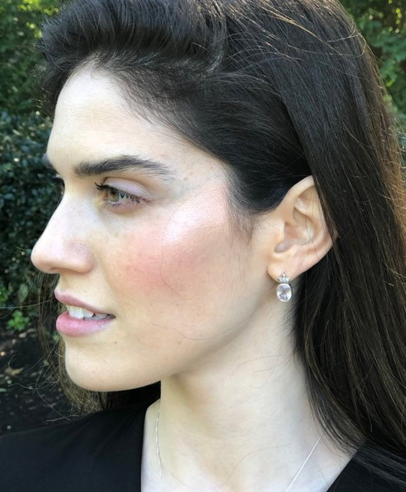 Garnet Earrings, Garnet Studs, January Birthstone, Red Earrings, Red Vintage Studs, January Earrings, Vintage Earrings, 925 Silver Earrings