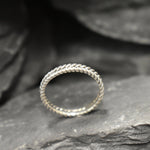 Silver Plaited Band, Fishtail Band, Stackable Band, Dainty Ring, Plaited Ring, Vintage Band, Oxidised Silver Band, Solid Silver Band