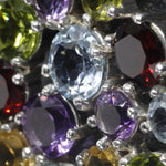 Large Gemstone Pendant, Colorful Pendant, Statement Necklace, Sparkly Pendant, Big Birthstone Pendant, Topaz Pendant, Solid Silver Pendant