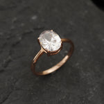 Rose Gold Ring, Created CZ Diamond, Proposal Ring, 3 Carat Ring, Engagement Ring, Promise Ring, Diamond Ring, Gold Plated Ring, Vermeil Ring