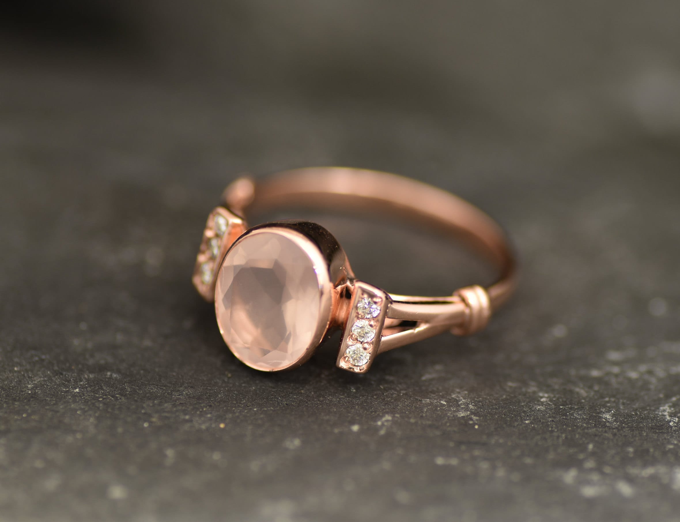 Rose Gold Ring, Rose Quartz Ring, Natural Rose Quartz, Engagement Ring, January Birthstone, Gold Plated Ring, Pink Stone Ring, Vermeil Ring