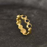 Gold Natural Sapphire Bubble Band