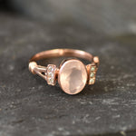 Rose Quartz Ring, Natural Rose Quartz, January Birthstone, Pink Ring, Vintage Rings, January Ring, Sterling Silver Ring, Rose Quartz