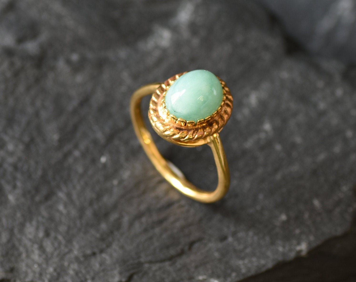 Gold Emerald Ring, Natural Emerald, May Birthstone, Gold Solitaire Ring, Gold Dainty Ring, Real Emerald Ring, Genuine Emerald, Vermeil Ring