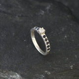 Real Diamond Ring, Natural Diamond, Engagement Ring, Dainty Proposal Ring, Sapphire Band, Natural Sapphire, April Birthstone, Solid Silver