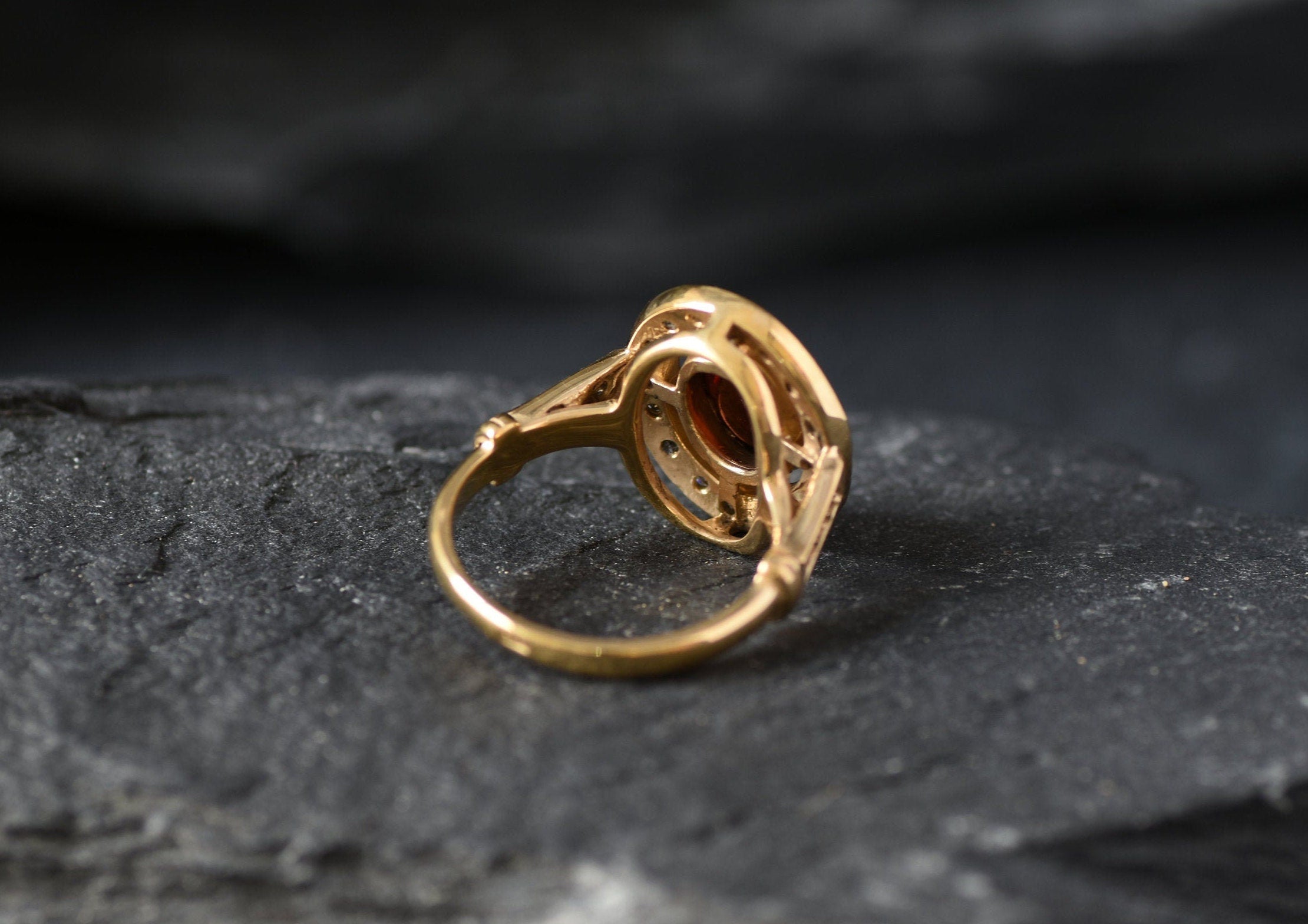 Gold Garnet Ring, Natural Garnet, Antique Ring, Red Garnet Ring, Red Vintage Ring, Gold Filled Ring, Statement Oval Ring, Gold Vermeil Ring