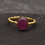Ruby Ring in Gold, Natural Ruby, Oval Ring, Gold Plated Ring, Vintage Ring, July Birthstone, Anniversary Gift, 3 Carat Ring, Vermeil Ring