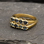 Natural Sapphire Double Band Gold Ring