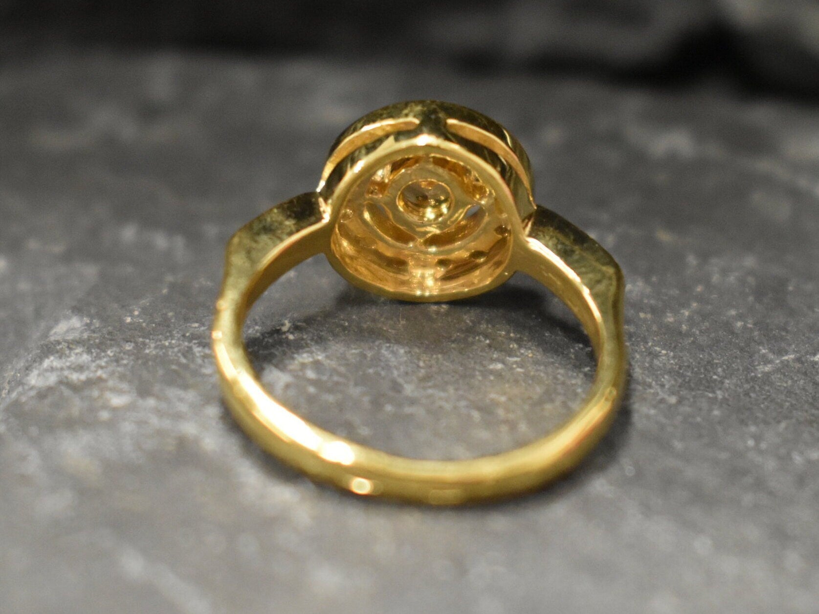 Gold Citrine Ring, Citrine Ring, Natural Citrine, November Ring, Gold Solitaire Ring, Vintage Gold Ring, Yellow Dimond Ring, 925 Silver Ring