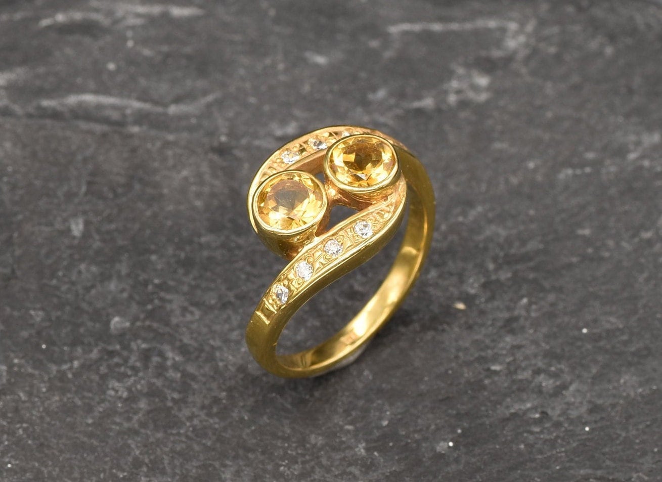 Citrine Ring, Natural Citrine, November Ring, Vintage Ring, November Birthstone, Yellow Gem Ring, Unique Ring, Solid Silver Ring, Citrine