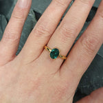 Gold Emerald Ring, Emerald Ring, Created Emerald, Green Solitaire Ring, Gold Vintage Ring, Green Diamond Ring, Green Ring, Sterling Silver