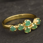 Gold Natural Emerald Bypass Stackable Ring