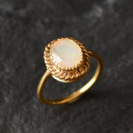 Gold Opal Ring, Ethiopian Opal Ring, October Birthstone, Victorian Ring, Fire Opal Ring, Rainbow Opal Ring, Genuine Opal Ring, Gold Vermeil