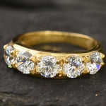 Gold Wide CZ Diamond Sparkly Band