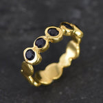 Gold Natural Sapphire Bubble Band