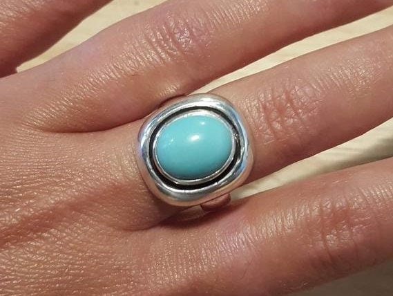 Large Opal Ring, Natural Opal, Vintage Rings, October Birthstone, Statement Ring, Large Stone Ring, 6 Carat Ring, White Ring, Silver Ring
