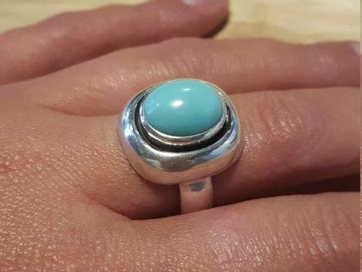 Large Opal Ring, Natural Opal, Vintage Rings, October Birthstone, Statement Ring, Large Stone Ring, 6 Carat Ring, White Ring, Silver Ring